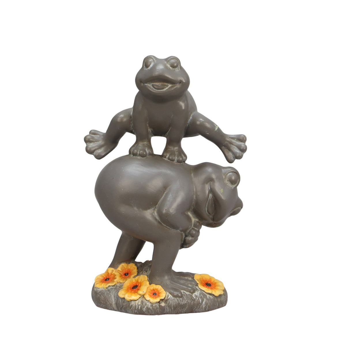 The Growing Ground Frog Garden Statue, Hand-Painted Jumping Frog Decor for Indoor & Outdoor Use, Yard, Lawn, Patio, Green