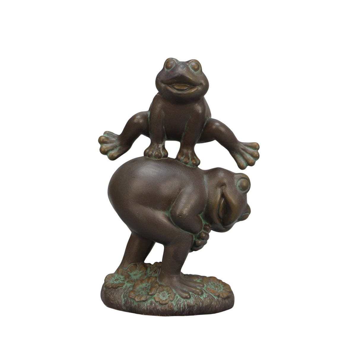 The Growing Ground Frog Garden Statue, Hand-Painted Jumping Frog Decor for Indoor & Outdoor Use, Yard, Lawn, Patio, Green