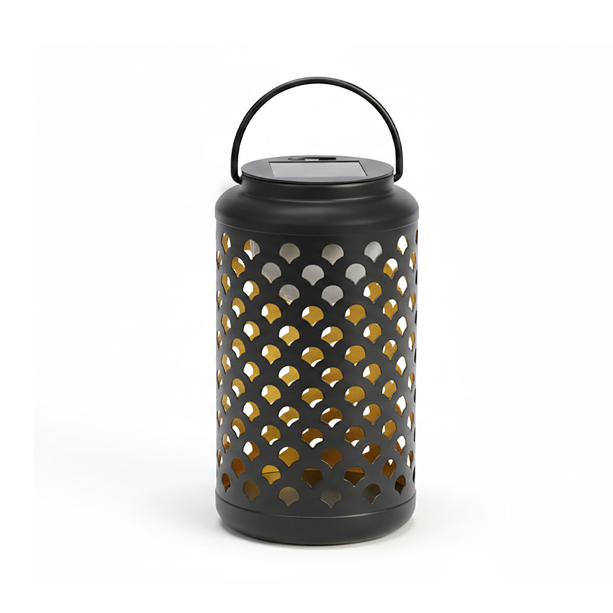 The Growing Ground 2-Pack Solar Lanterns Outdoor with Handle, Decorative Metal LED Lanterns with Scalloped Cutout for Patio, Yard & Garden, Pink