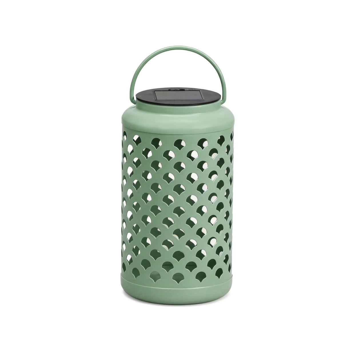 The Growing Ground 2-Pack Solar Lanterns Outdoor with Handle, Decorative Metal LED Lanterns with Scalloped Cutout for Patio, Yard & Garden, Pink