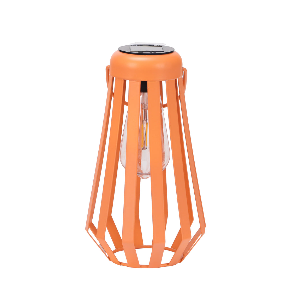 The Growing Ground 2-Pack Solar LED Geometric Lanterns, Modern Metal Cage Lanterns with Handle, Pink