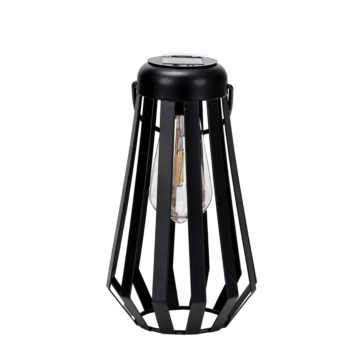 The Growing Ground 2-Pack Solar LED Geometric Lanterns, Modern Metal Cage Lanterns with Handle, Pink
