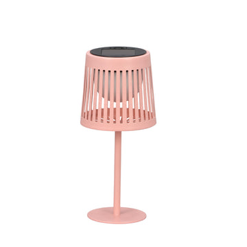 The Growing Ground 2 Pack Solar Table Lamps Outdoor, Modern Linear Design Decorative LED Lights, Pink