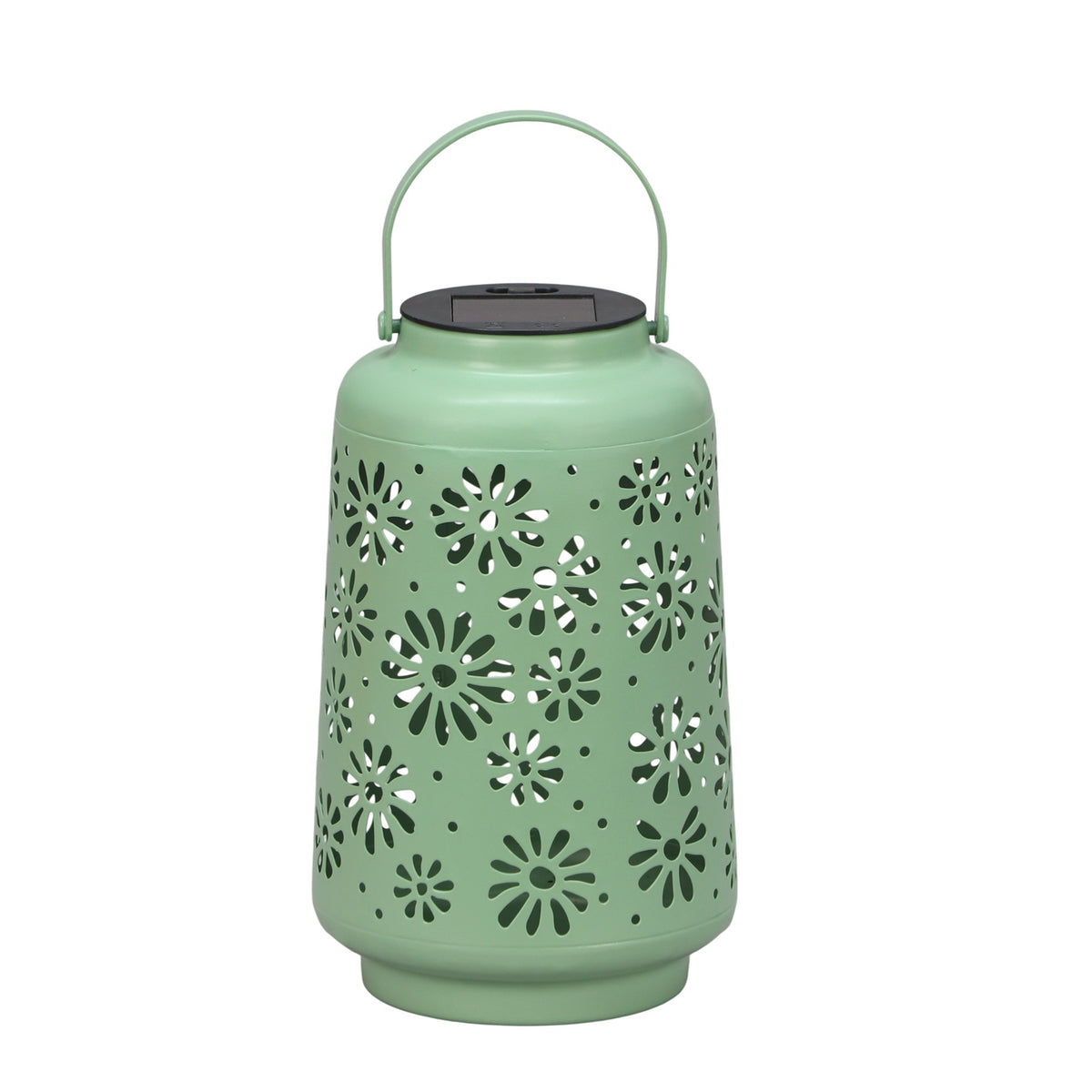 The Growing Ground 2 Pack Solar LED Lantern Lights with Handle, Outdoor Decorative Floral Cutout Lights for Patio, Garden, Yard, Pathway, Pink