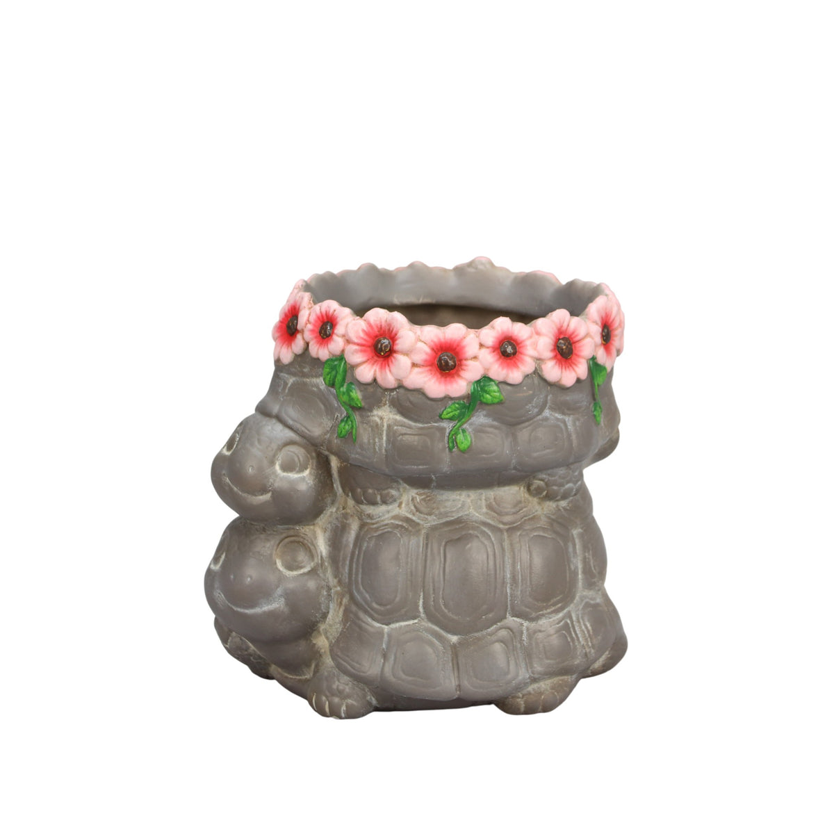 The Growing Ground 2 Pack Turtle Planter with Drainage Hole, Indoor Outdoor Cute Decorative Plant Pots, Desk, Garden, Gift for Plant Lovers,Brown